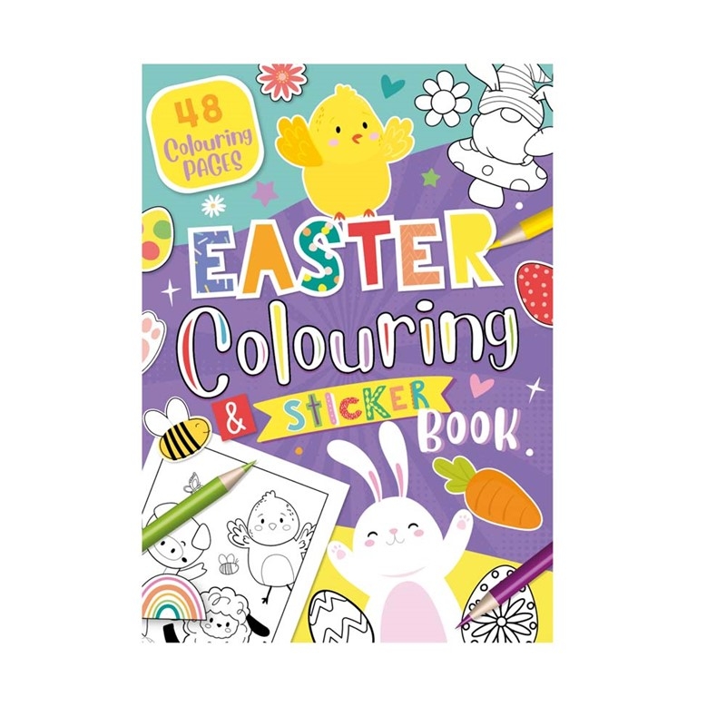 COLOURING & STICKER BOOK, Easter 48 Pages [Packs Only]