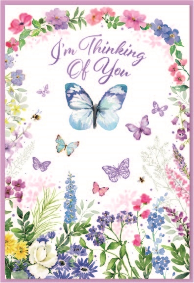 THINKING OF YOU CARDS,6`s Floral Butterflies