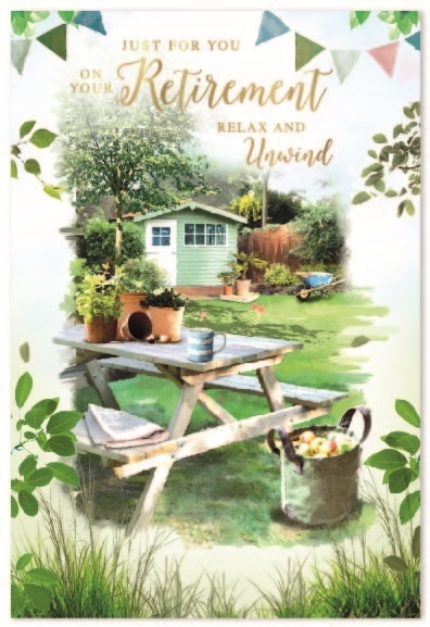 RETIREMENT CARDS,6`s Garden Bench & Shed