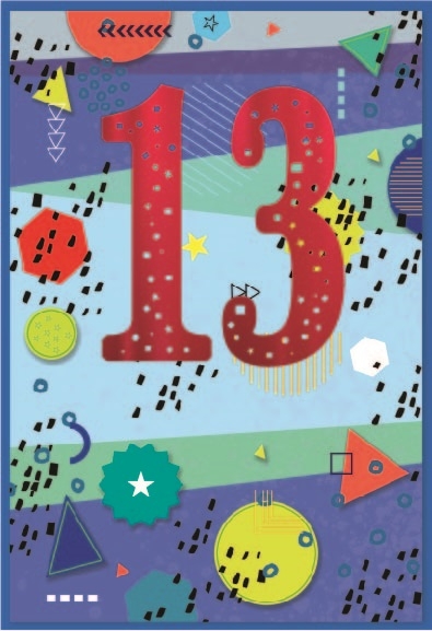 AGE 13 CARDS,Male 6`s Geometrical Shapes