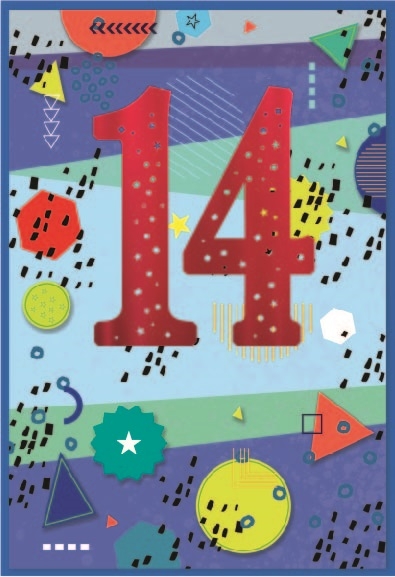 AGE 14 CARDS,Male 6`s Geometrical Shapes