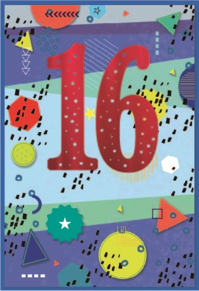 AGE 16 CARDS,Male 6`s Geometrical Shapes