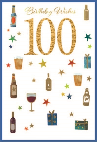 AGE 100 CARDS,Male 6`s Beer, Wine & Presents