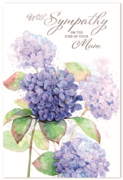 SYMPATHY CARDS,Loss of Mum 6`s Purple Flowers