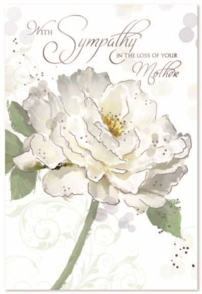 SYMPATHY CARDS,Loss of Mother 6`s White Rose