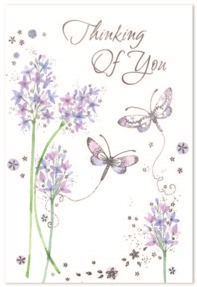 THINKING OF YOU CARDS,6`s Floral Butterflies