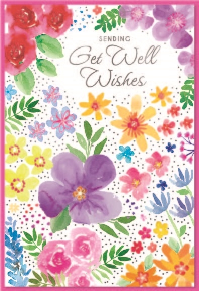 GET WELL CARDS,6`s Colourful Flowers