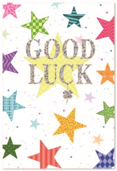 GOOD LUCK CARDS,6`s Text & Stars