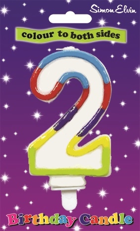 CAKE CANDLE,NUMERAL 2 [Packs Only]