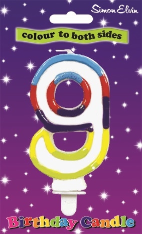 CAKE CANDLE,NUMERAL 9 [Packs Only]