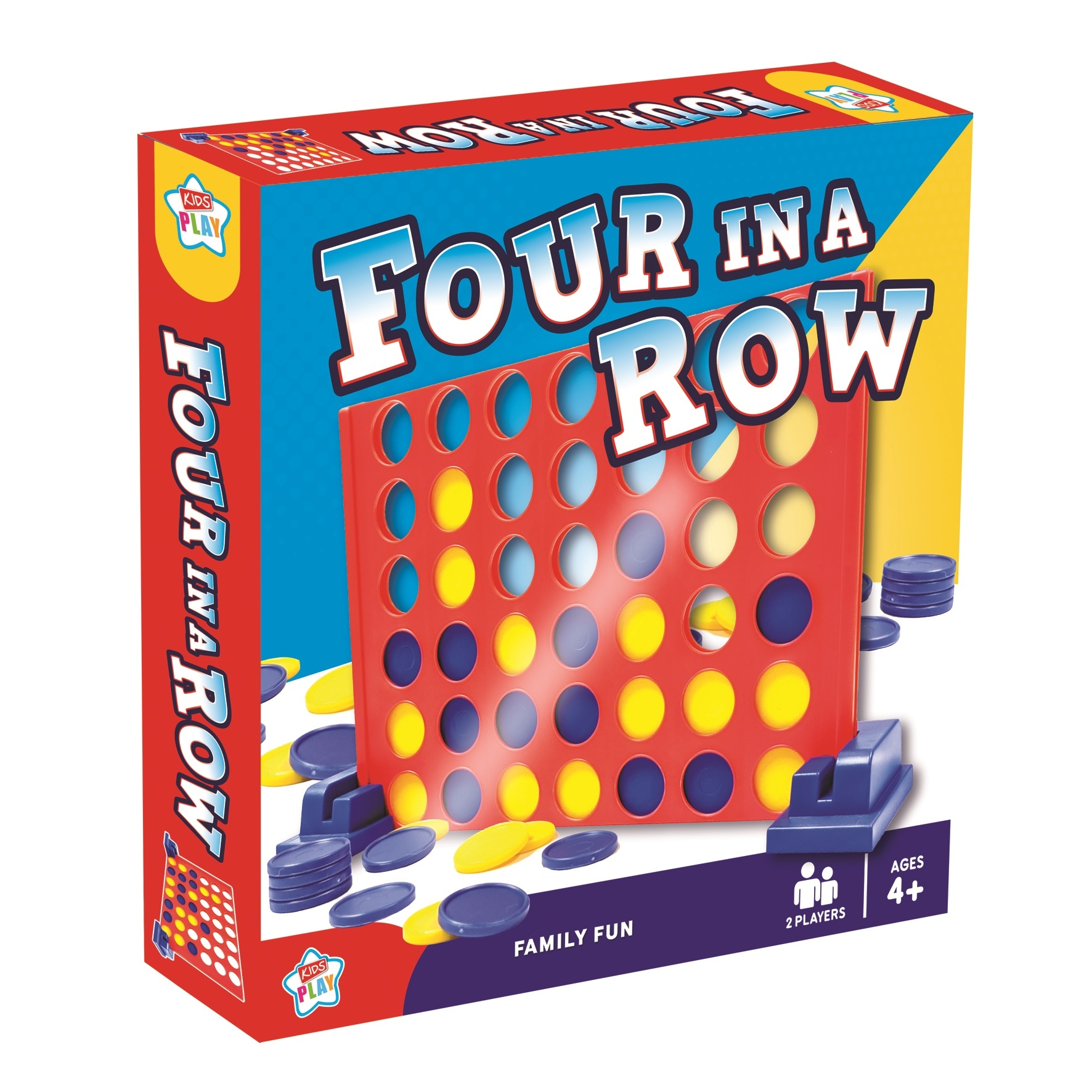 FOUR IN A ROW, A Game of Speed & Wit, 2 Players, Age 4+ Bxd. [Splittable]