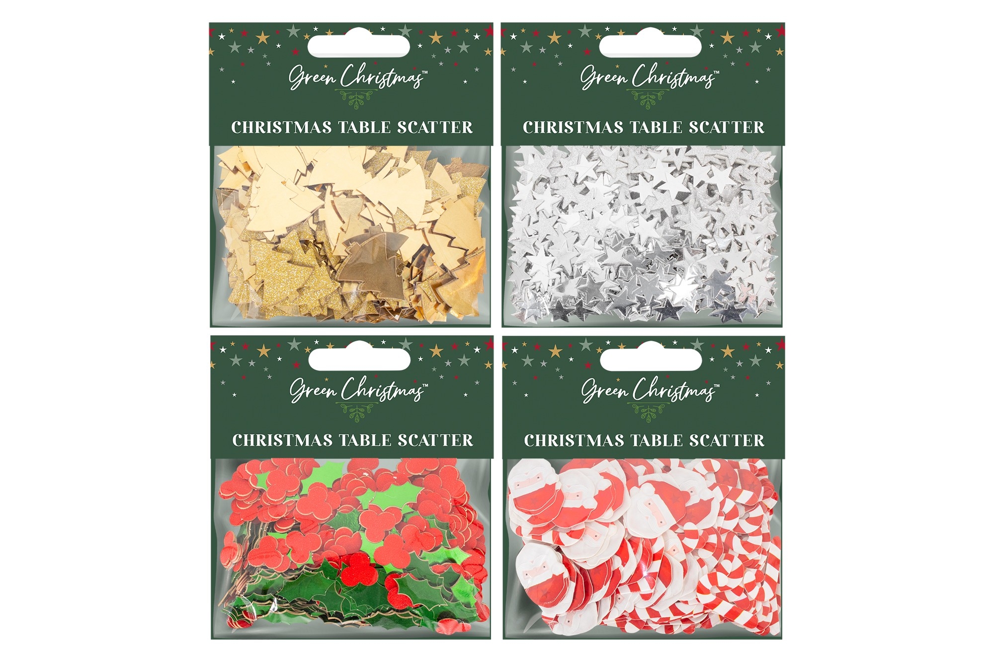 CHRISTMAS TABLE SCATTER. 4 Asst.H/pk [Splittable]