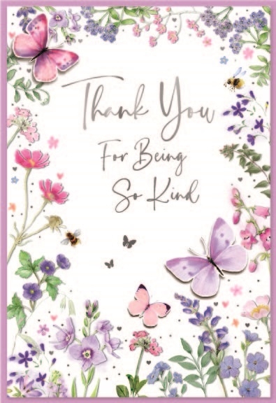 THANK YOU CARDS,6`s Floral Butterflies