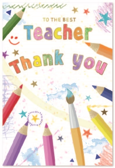 THANK YOU TEACHER CARDS,6`s Pencils