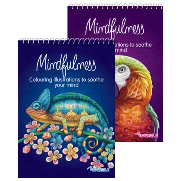 ADULT COLOURING BOOK,A5 Mindfulness Twin Wire [Packs Only]