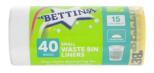 BIN LINER,On Roll 40`s 15Ltr Lemon Fresh Drawstring [Splittable]