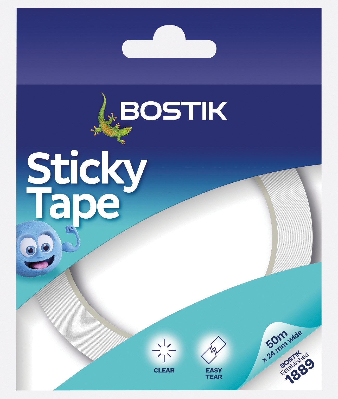 BOSTIK Sticky Tape Clear 24x50 Easy Tear H/pk [Splittable]