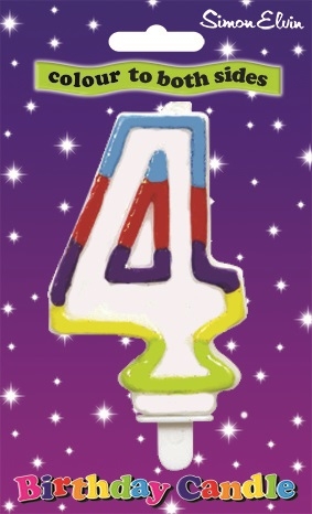 CAKE CANDLE,NUMERAL 4 [Packs Only]
