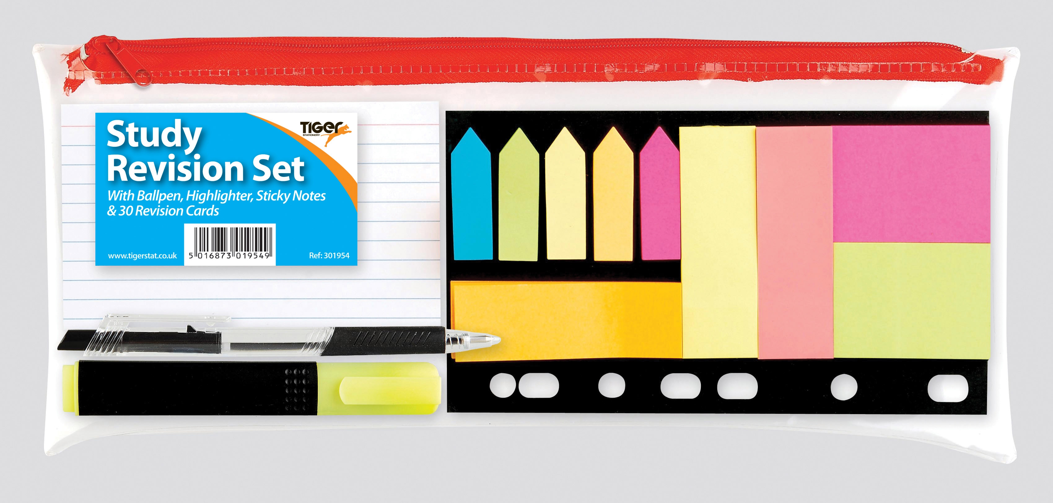 STUDY REVISION SET in Clear Pencil Case, 32 x 12cm [Packs Only]