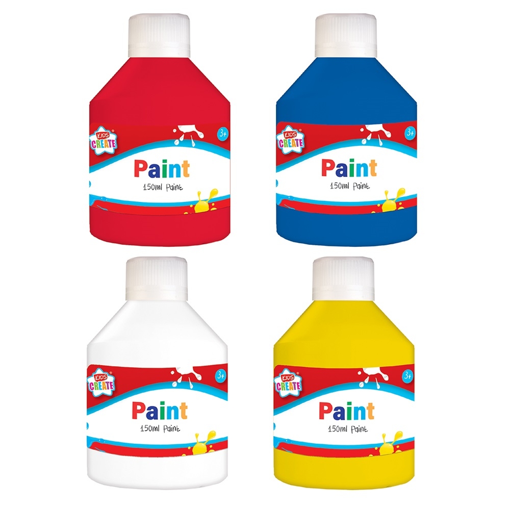PAINT,Ready Mix Primary Colours 4`s 150ml CDU [Packs Only]
