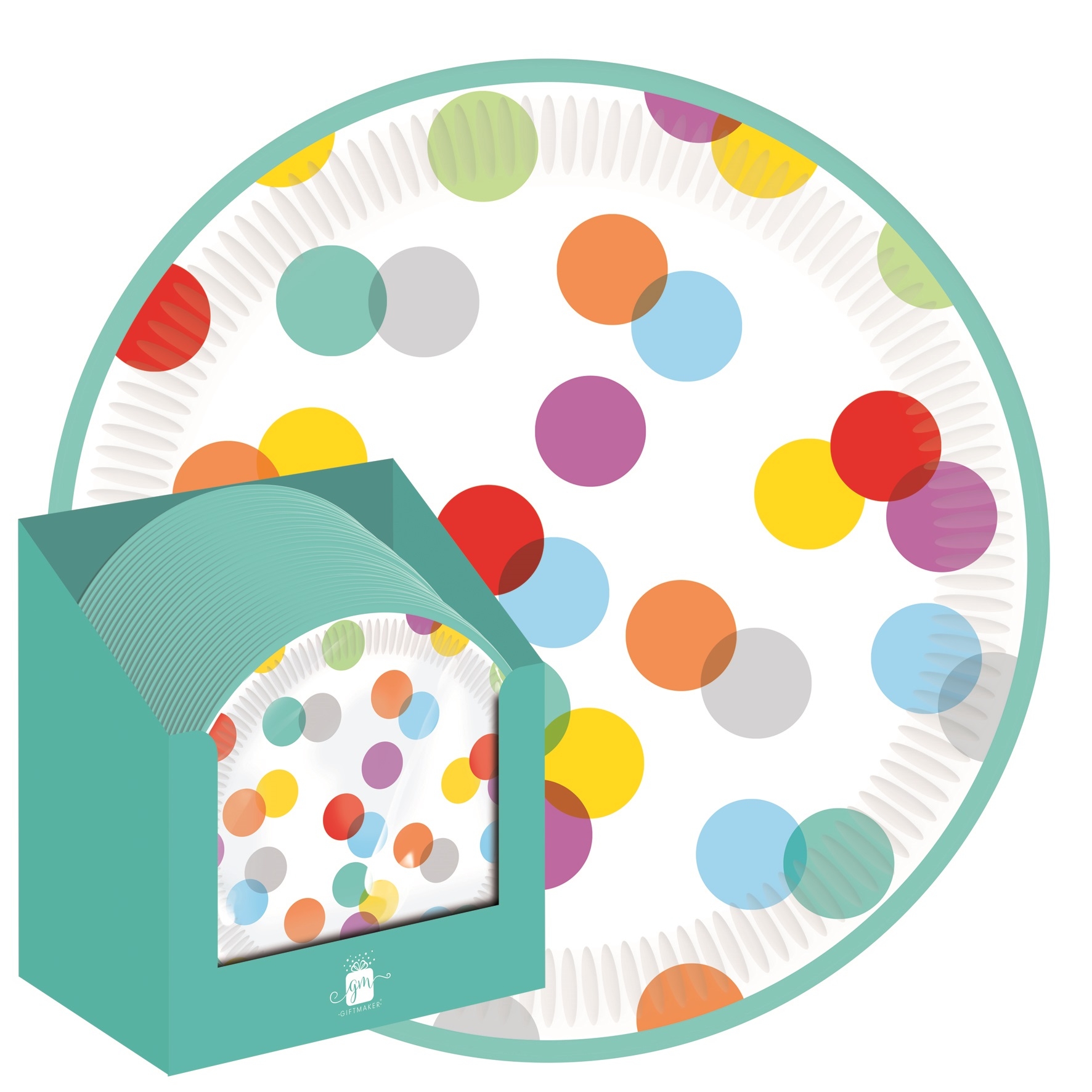 PAPER PLATES,Spots 23cm 8`s [Splittable]