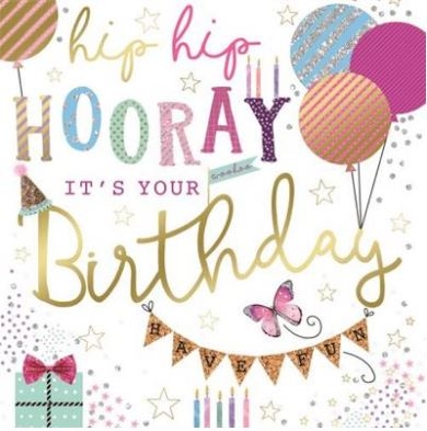 BIRTHDAY CARDS,6`s Presents, Candles & Balloons.