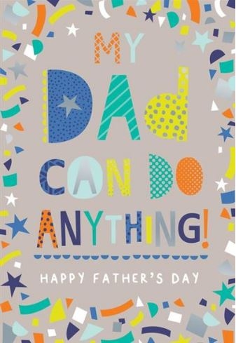 FATHER`S DAY CARDS,6`s Multi-Coloured Shapes & Text