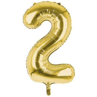 BALLOONS,Number 2 Gold 34