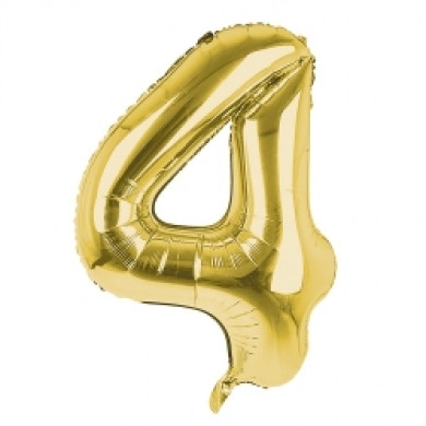 BALLOONS,Number 4 Gold 34