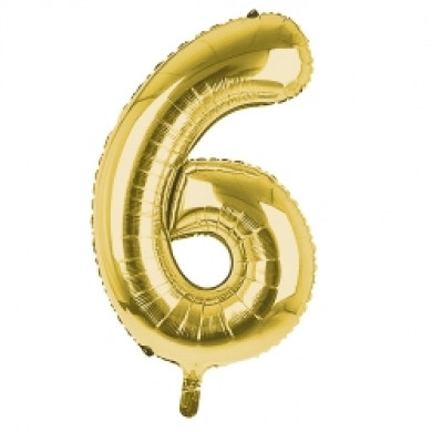 BALLOONS,Number 6 Gold 34