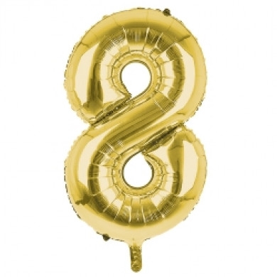 BALLOONS,Number 8 Gold 34