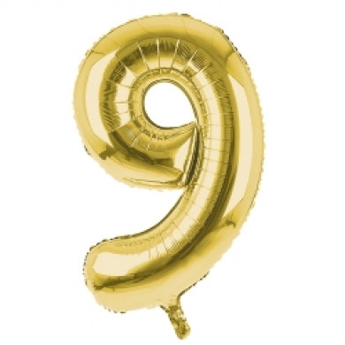 BALLOONS,Number 9 Gold 34