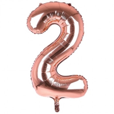 BALLOONS,Number 2 Rose Gold 34