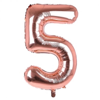 BALLOONS,Number 5 Rose Gold 34