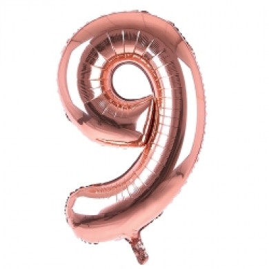 BALLOONS,Number 9 Rose Gold 34