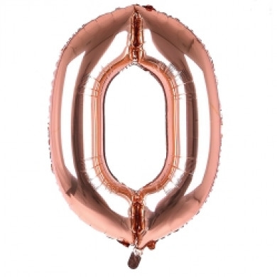 BALLOONS,Number 0 Rose Gold 34