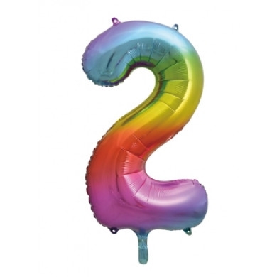 BALLOONS,Number 2 Rainbow 34