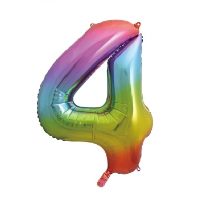 BALLOONS,Number 4 Rainbow 34