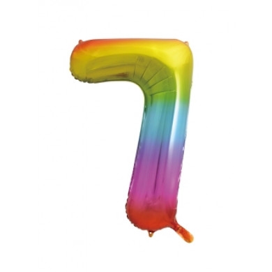 BALLOONS,Number 7 Rainbow 34