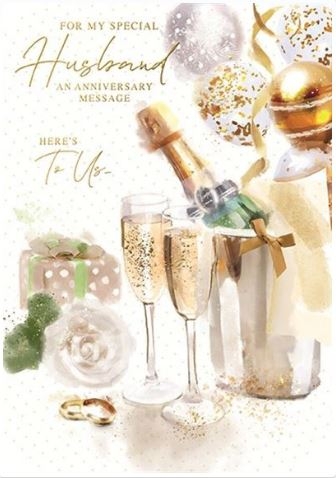 ANNIVERSARY CARDS,Husband 6`s Champagne Flutes