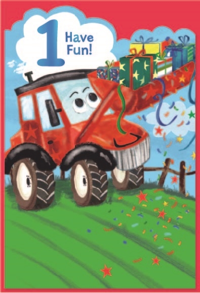 AGE 1 CARDS,Male 6`s Digger with Presents