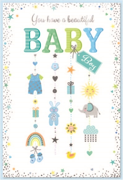 BABY BOY CONGRATS.CARDS,6`s Blue Presents