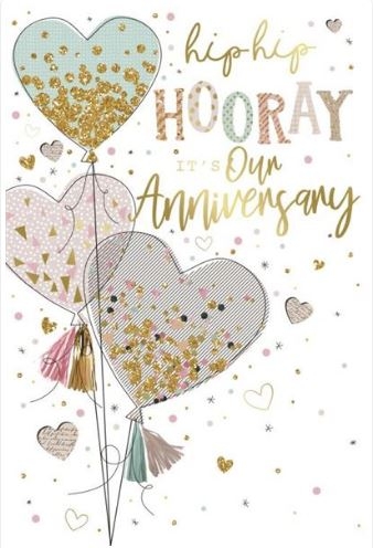 ANNIVERSARY CARDS,Our 6`s Heart`s & Balloons