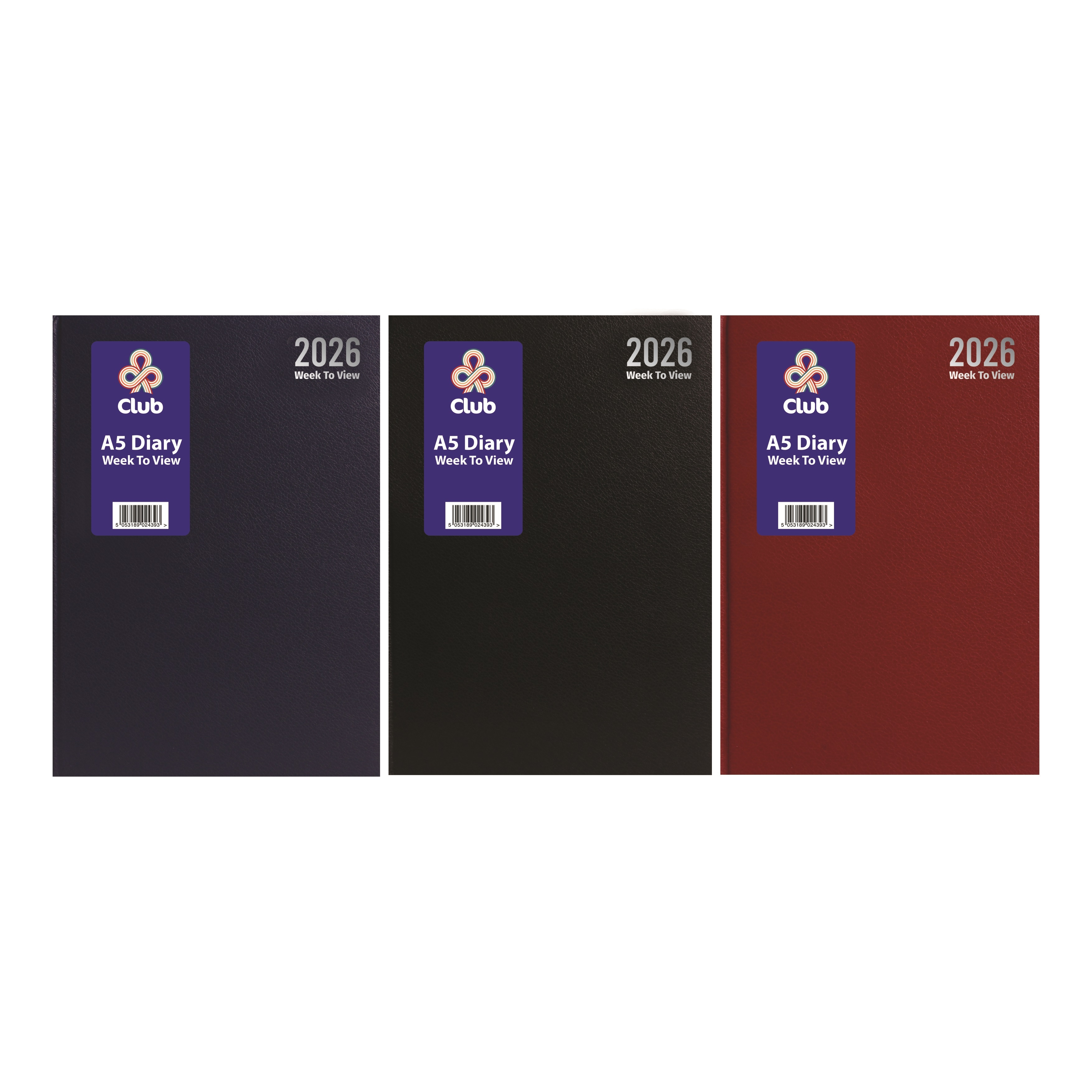 DESK DIARY,A5 Week To View 3 Asst Cols 2026 [Splittable]