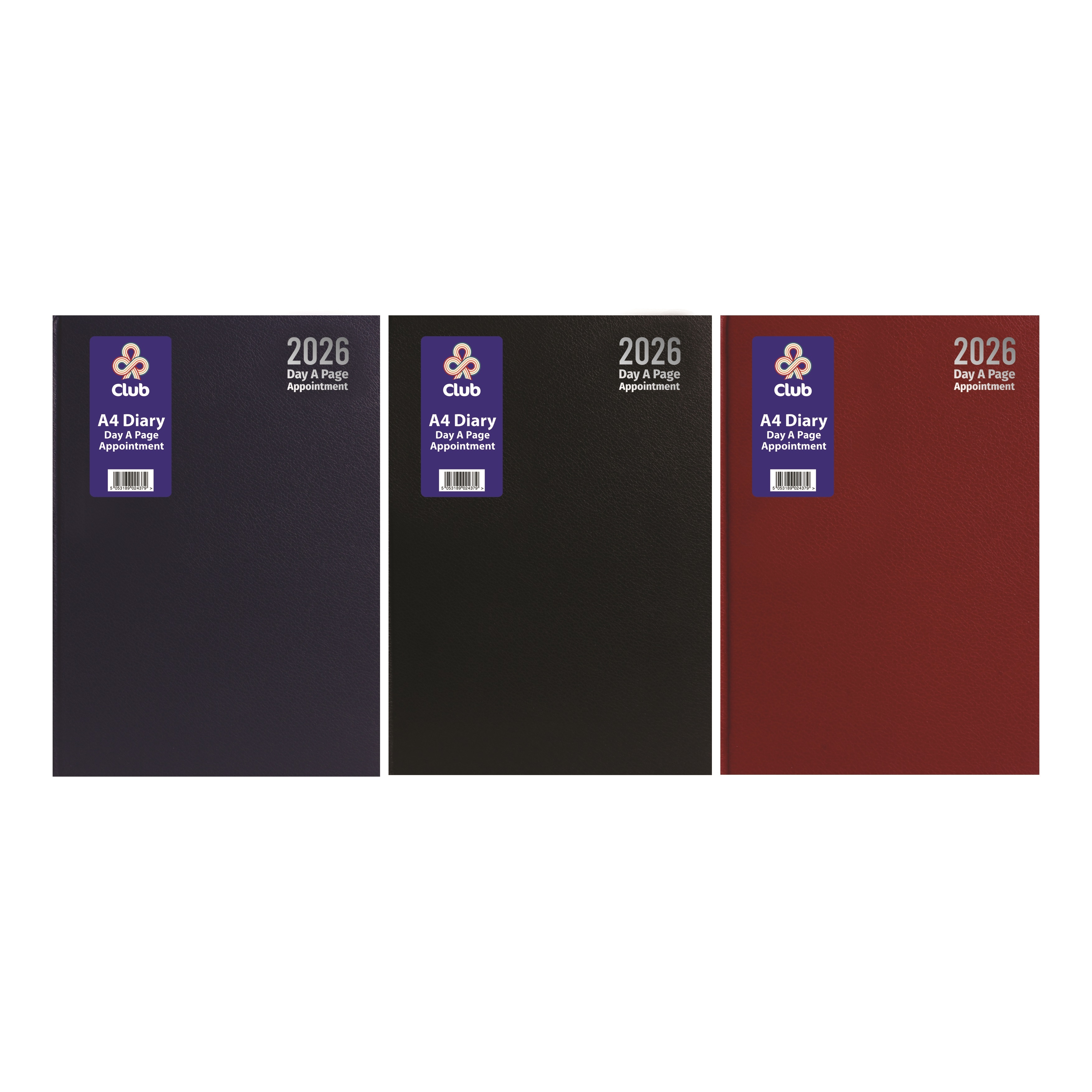 DESK DIARY,A4 Day To Page Appointment 3 Asst Cols 2026 [Splittable]