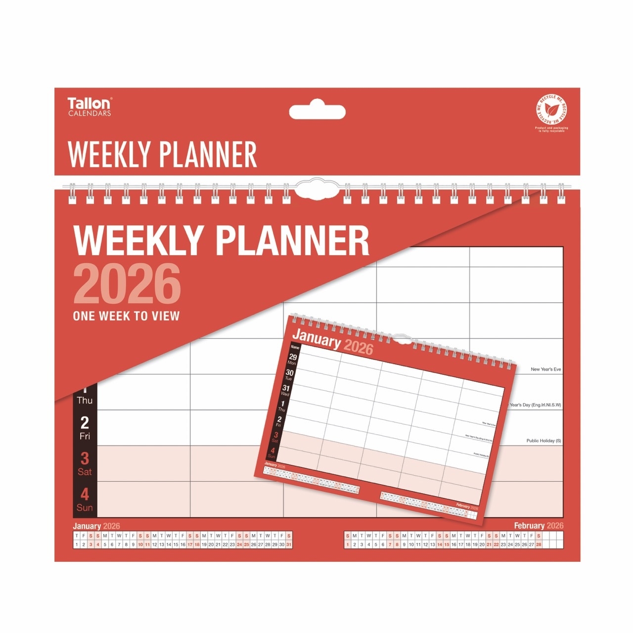 CALENDAR, 5 Column Engagement Week To View, 2026 H/pk [Splittable]