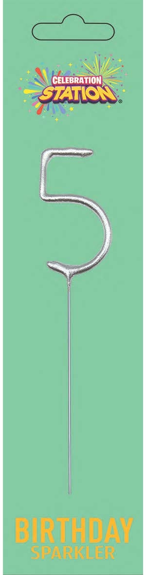 SPARKLER,Numeral 5 H/pk 7in [Packs Only]