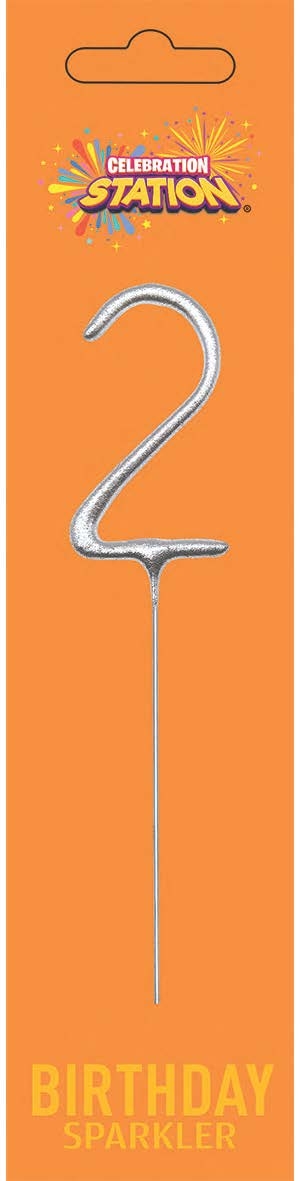 SPARKLER,Numeral 2 H/pk 7in [Packs Only]