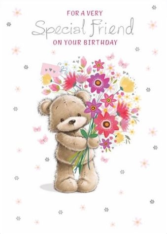 FRIEND CARDS,6`s Teddy With Flowers