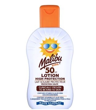 KIDS SUN LOTION,Factor 50 200ml Bottle Mailbu [Packs Only]